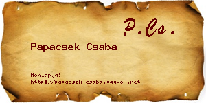 Papacsek Csaba névjegykártya